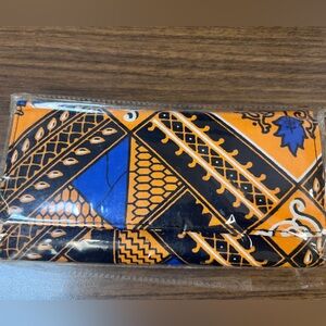 Vibrant Orange and Blue Patterned Tie